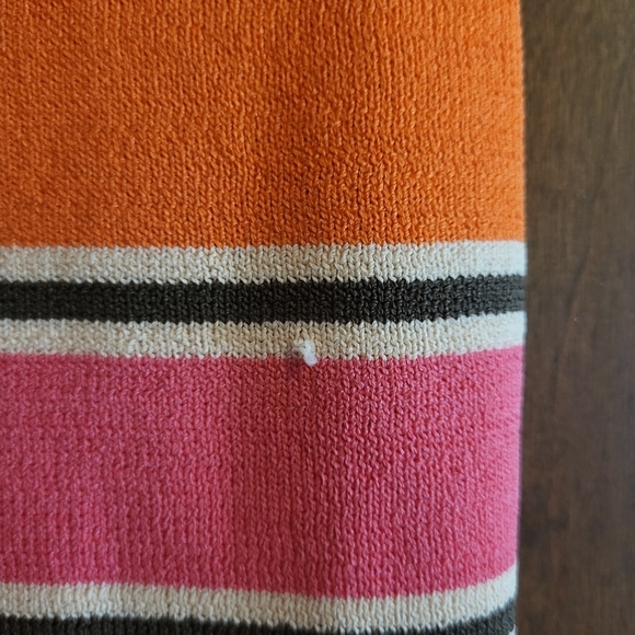 Tracy Reese Heavy Knit Multistripe Slim Stretch Pencil Midi Skirt M - Picture 7 of 10